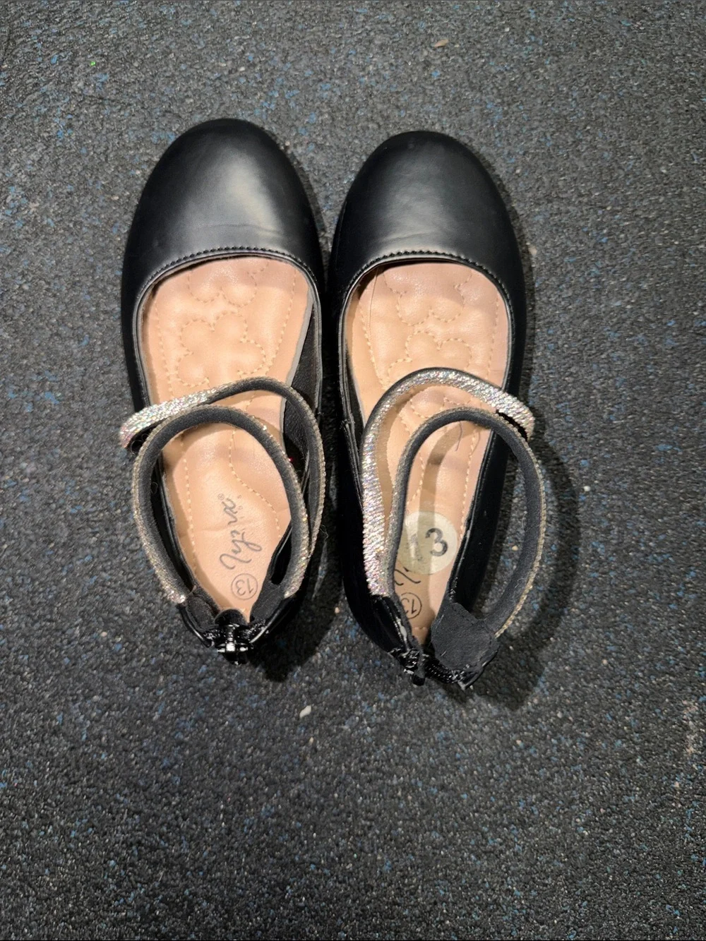 Gymboree Black Girls Dress Shoes with Sparkle Strap